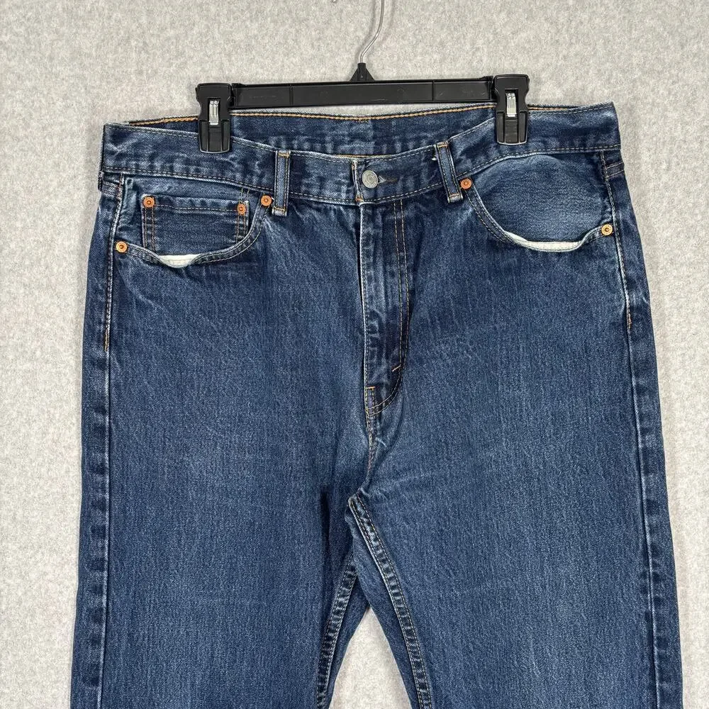 Levis 505‎ Jeans Mens 38x34 Straight Leg Medium Classic Wallet Faded 100% Cotton